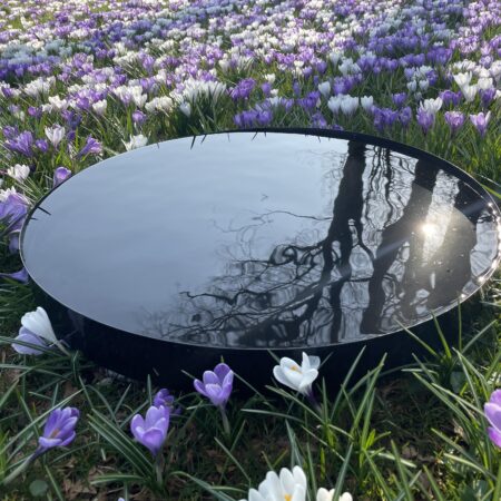 Rundt sort spejlbassin – Stor